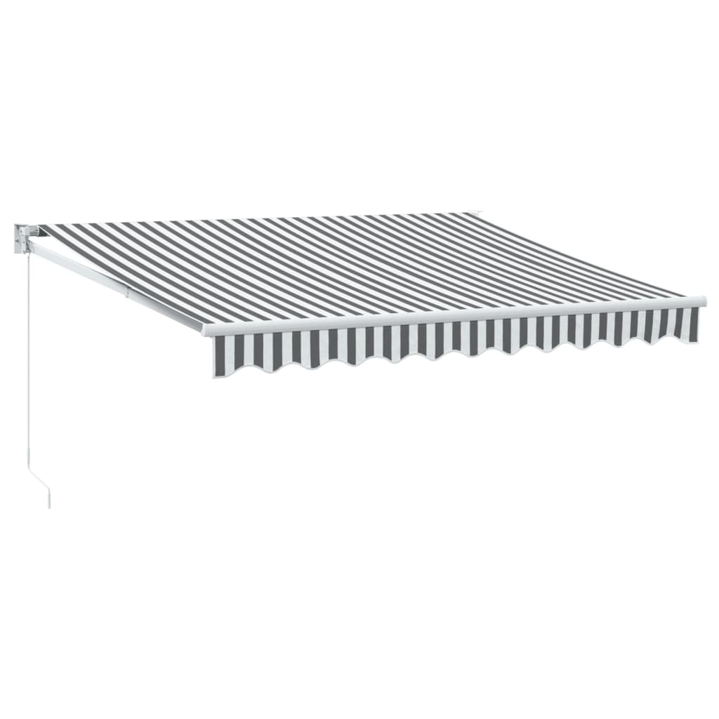 Tenda da Sole Antracite e Bianca 3x2,5 m Tessuto e Alluminio