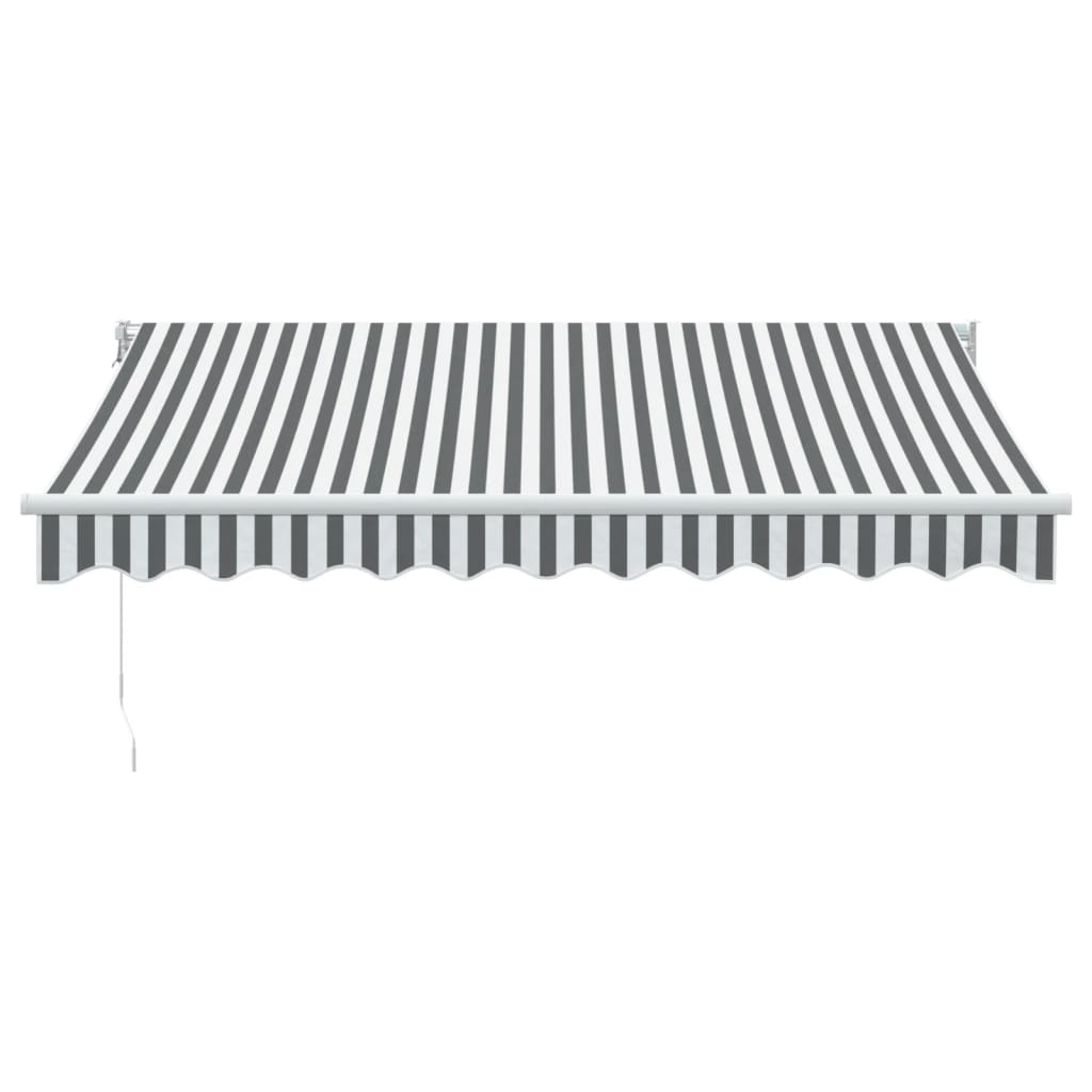 Tenda da Sole Antracite e Bianca 3x2,5 m Tessuto e Alluminio