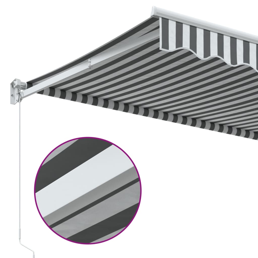 Tenda da Sole Antracite e Bianca 3x2,5 m Tessuto e Alluminio