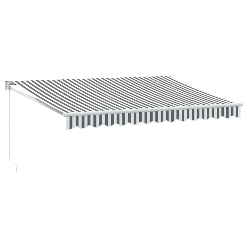 Tenda Retrattile Antracite e Bianca 3,5x2,5m Tessuto/Alluminio