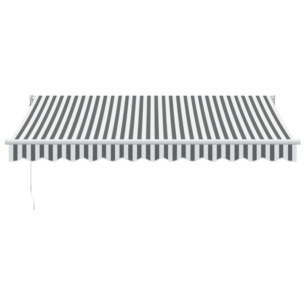 Tenda Retrattile Antracite e Bianca 3,5x2,5m Tessuto/Alluminio