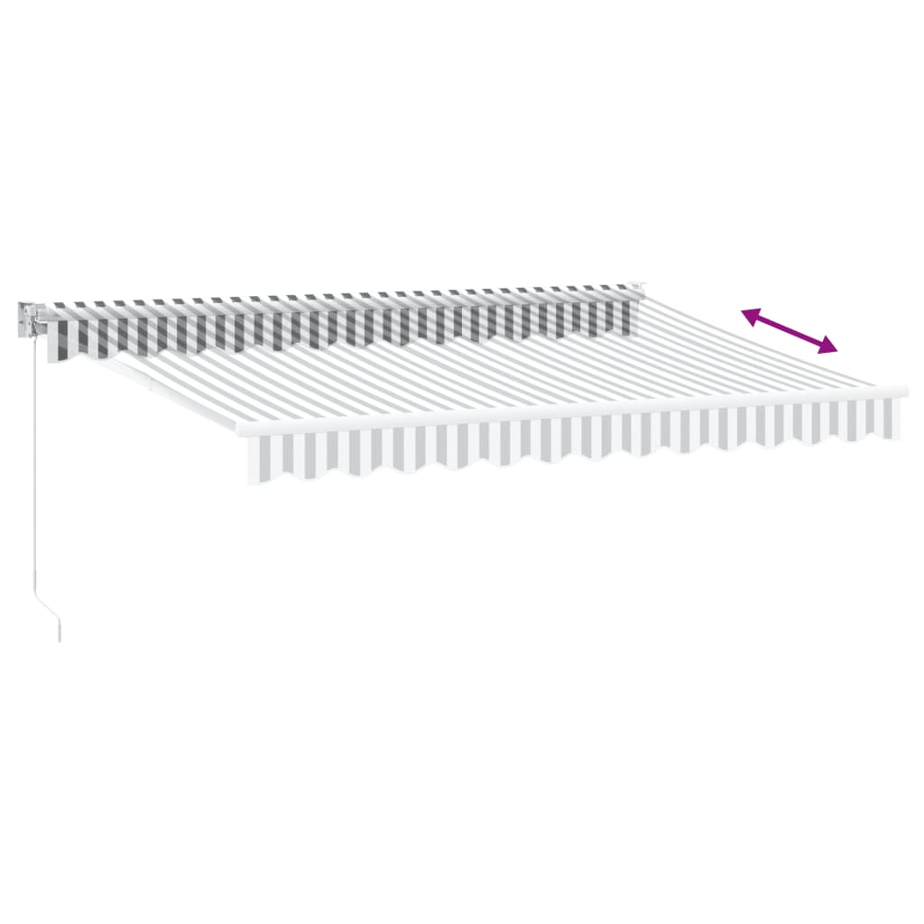 Tenda Retrattile Antracite e Bianca 3,5x2,5m Tessuto/Alluminio
