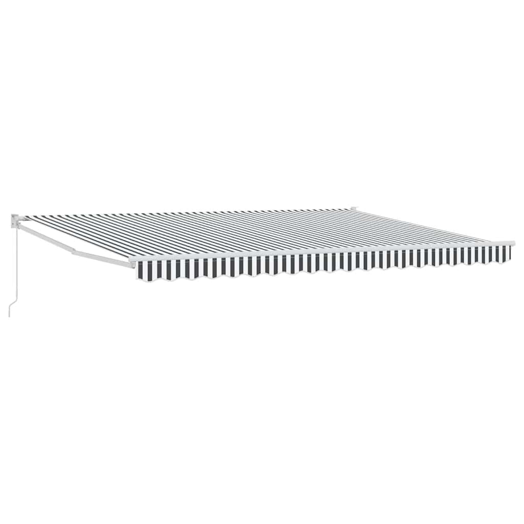 Tenda Retrattile Antracite e Bianca 4,5x3 m Tessuto e Alluminio