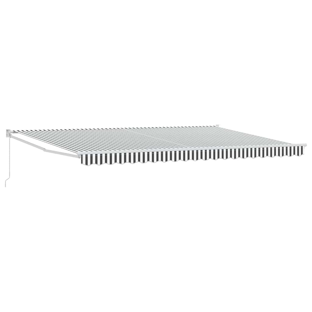 Tenda Retrattile Antracite e Bianca 5x3 m Tessuto e Alluminio