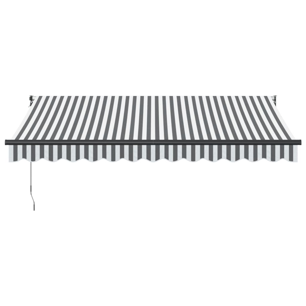 Tenda Retrattile Antracite e Bianca 3,5x2,5m Tessuto/Alluminio