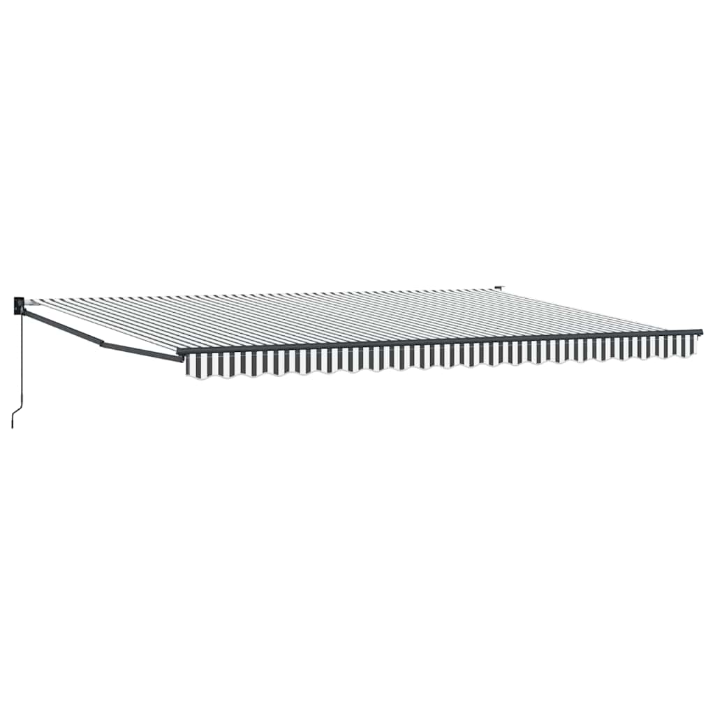 Tenda Retrattile Antracite e Bianca 5x3 m Tessuto e Alluminio