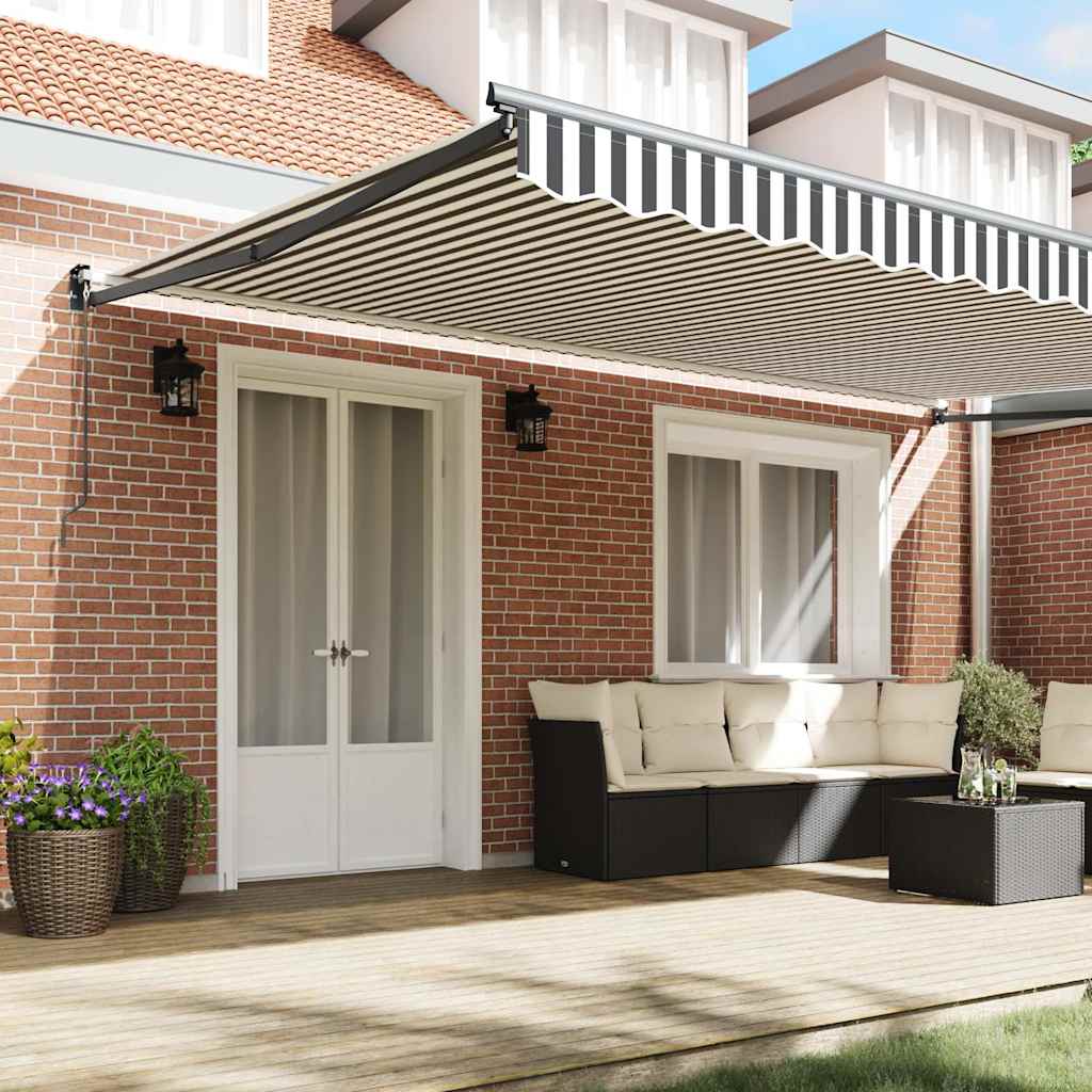 Tenda Retrattile Antracite e Bianca 5x3 m Tessuto e Alluminio