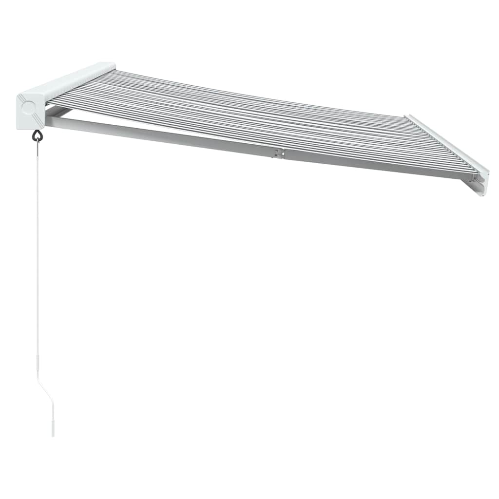 Tenda Retrattile Antracite e Bianca 3,5x2,5m Tessuto/Alluminio