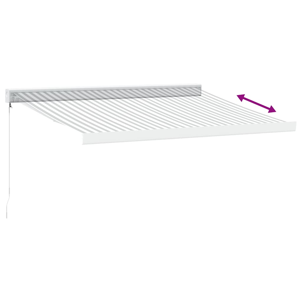 Tenda Retrattile Antracite e Bianca 3,5x2,5m Tessuto/Alluminio