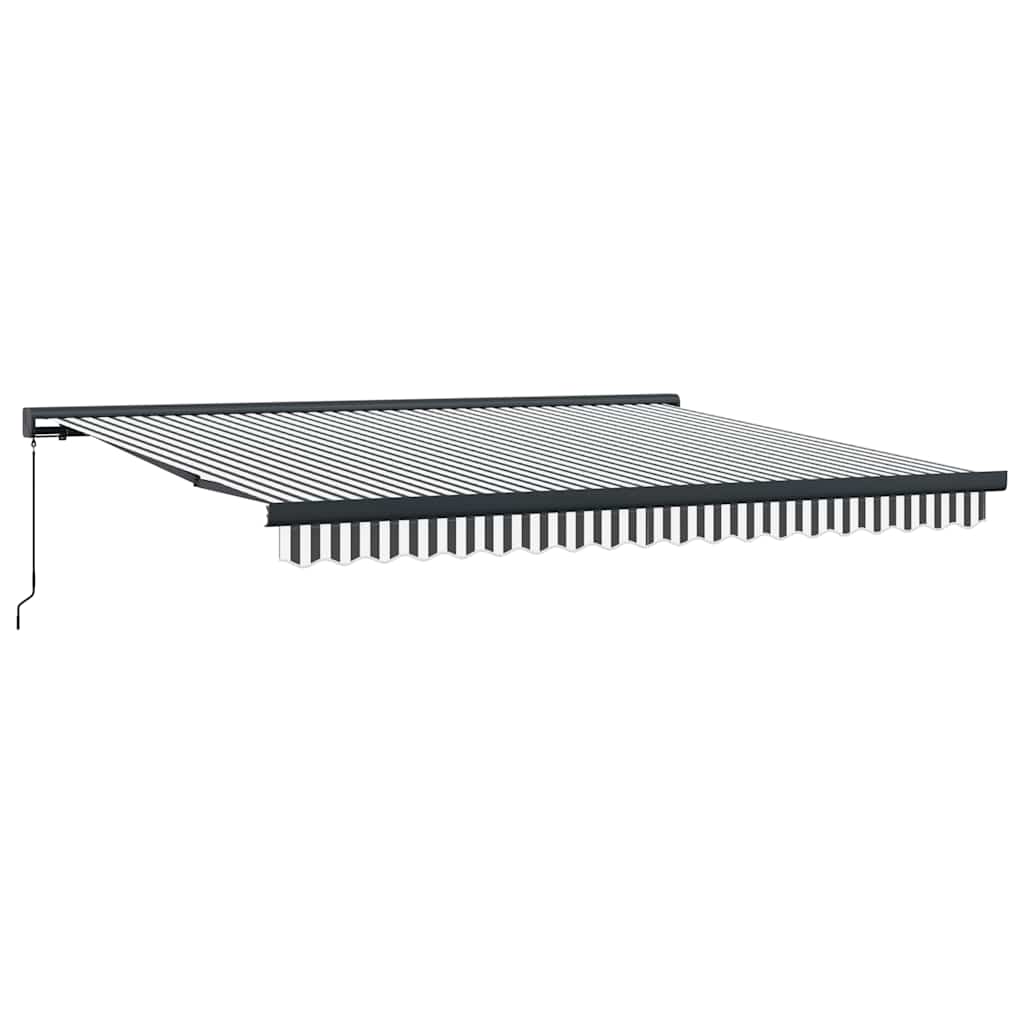 Tenda Retrattile Antracite e Bianca 4x3 m Tessuto e Alluminio