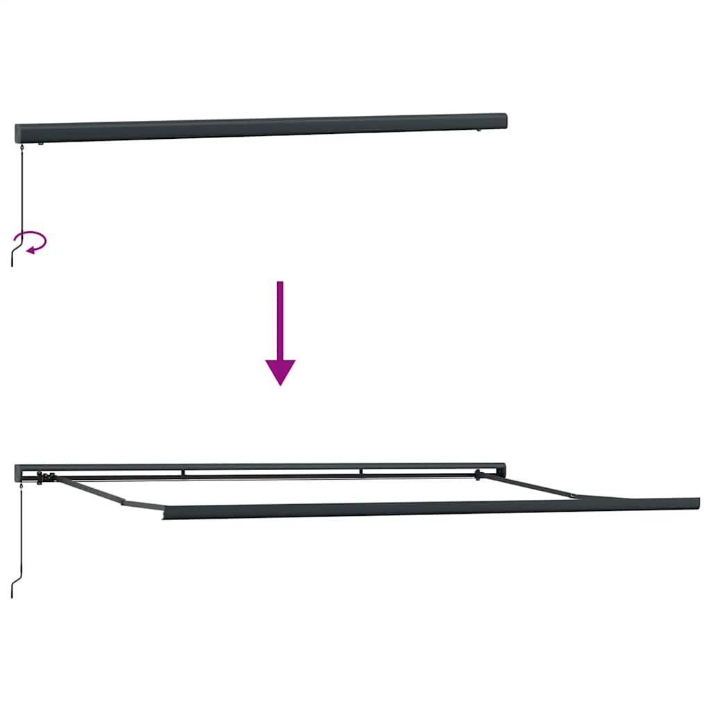 Tenda Retrattile Antracite e Bianca 5x3 m Tessuto e Alluminio