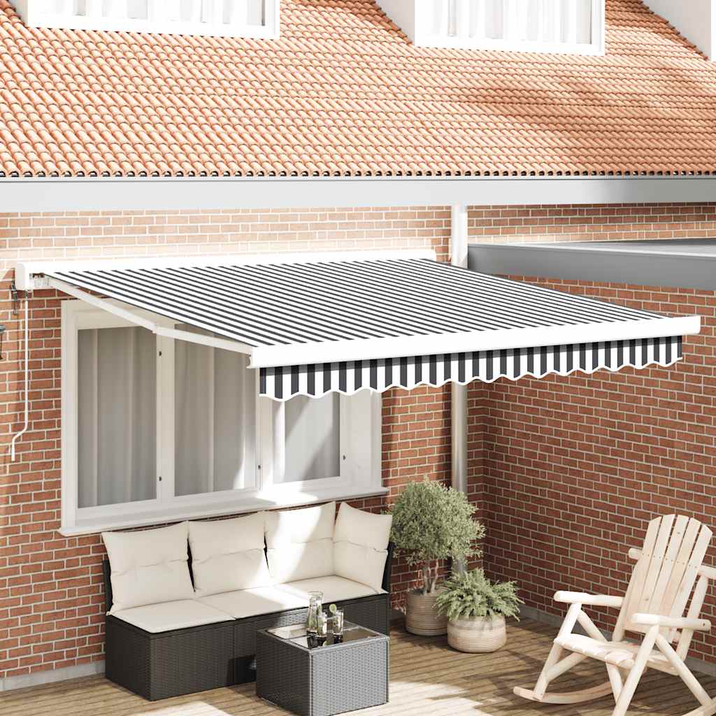 Tenda retrattile Antracite e Bianco 300 x 250 cm