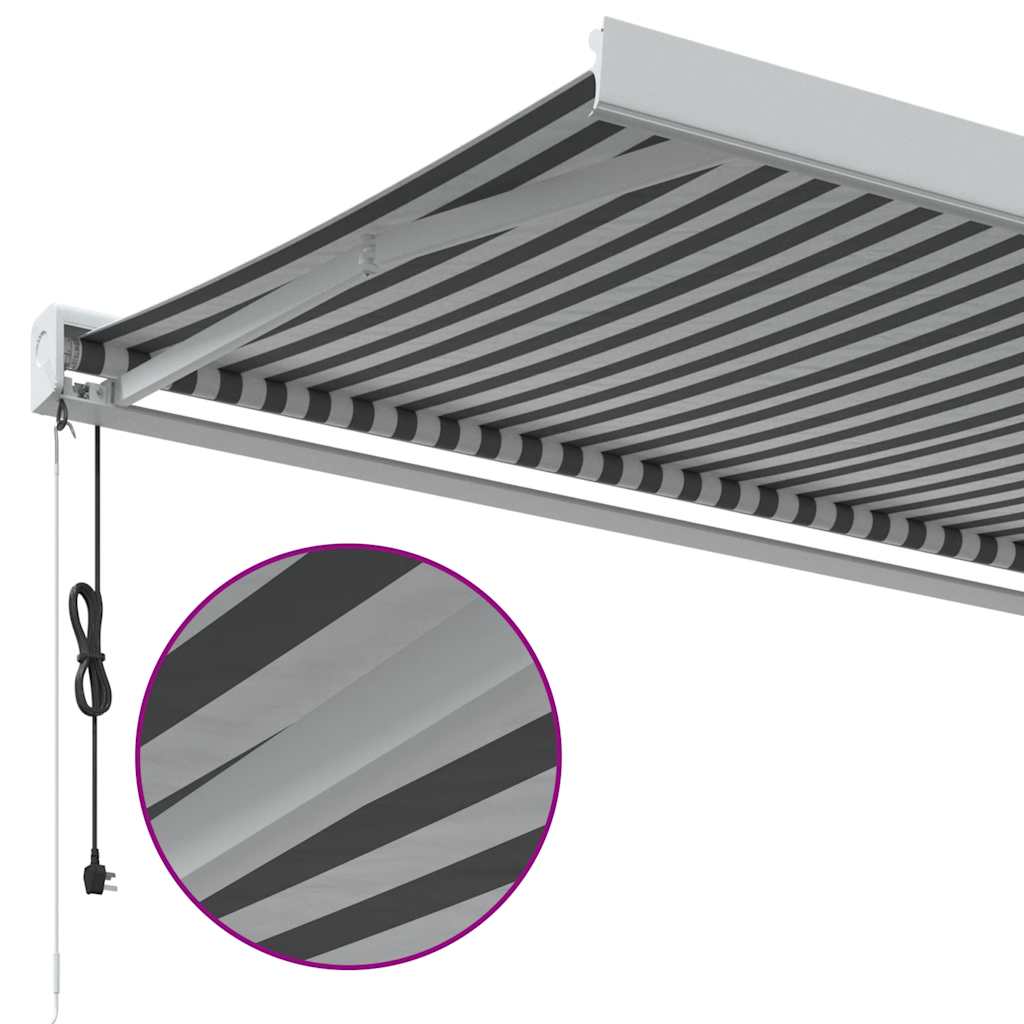 Tenda retrattile Antracite e Bianco 350 x 250 cm