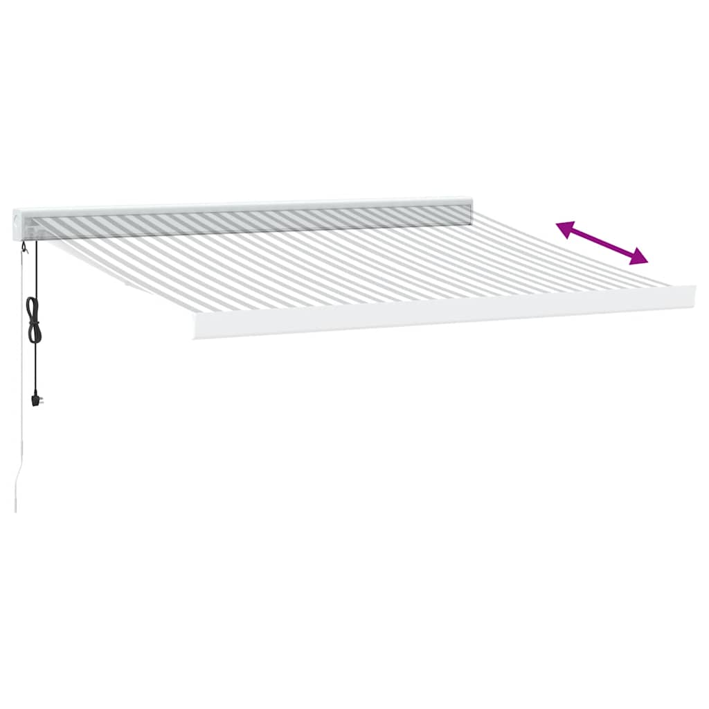 Tenda retrattile Antracite e Bianco 350 x 250 cm