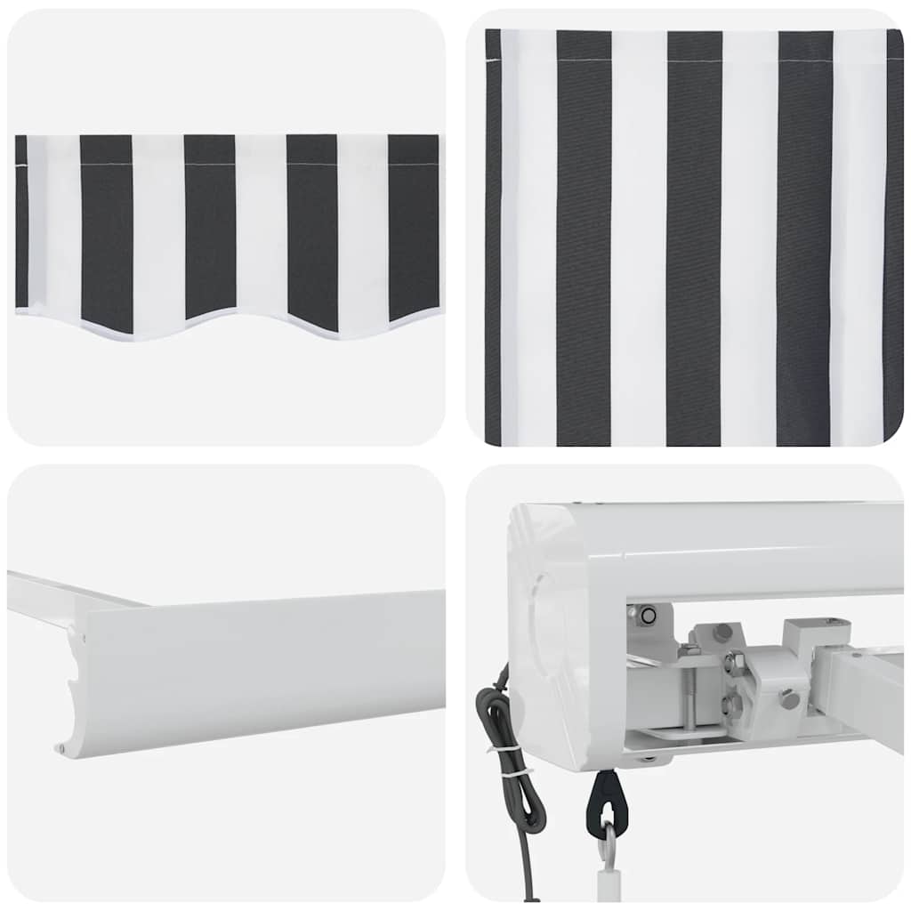 Tenda retrattile Antracite e Bianco 500 × 300 cm