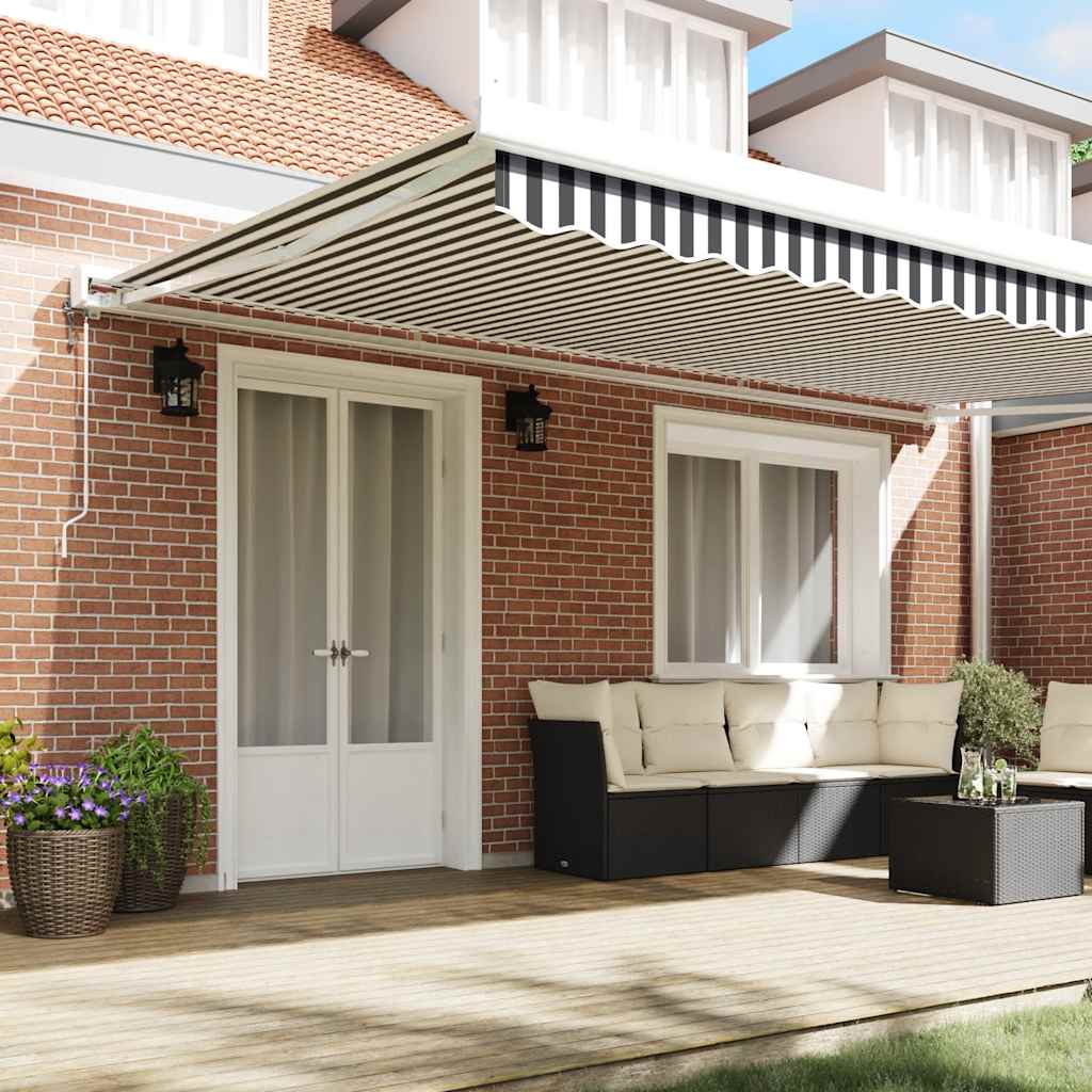 Tenda retrattile Antracite e Bianco 500 × 300 cm