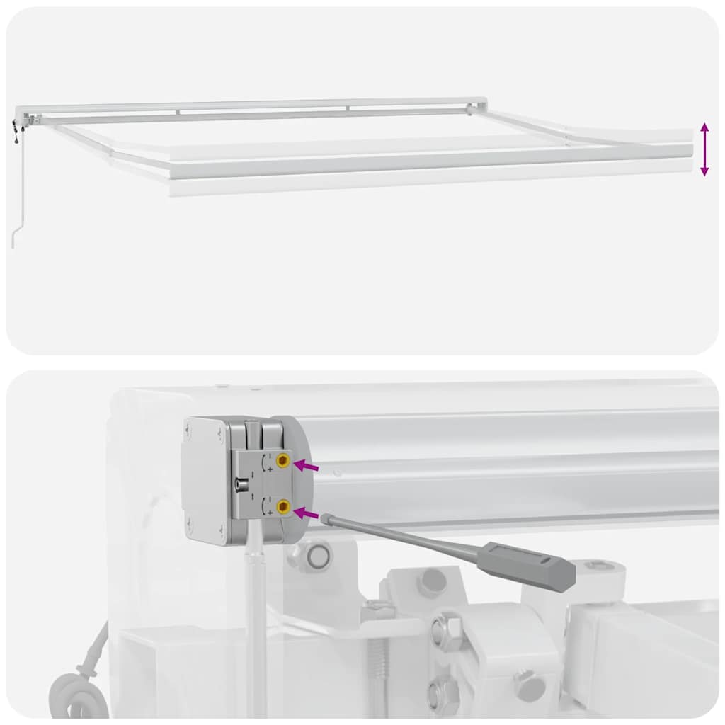Tenda retrattile Antracite e Bianco 500 × 300 cm