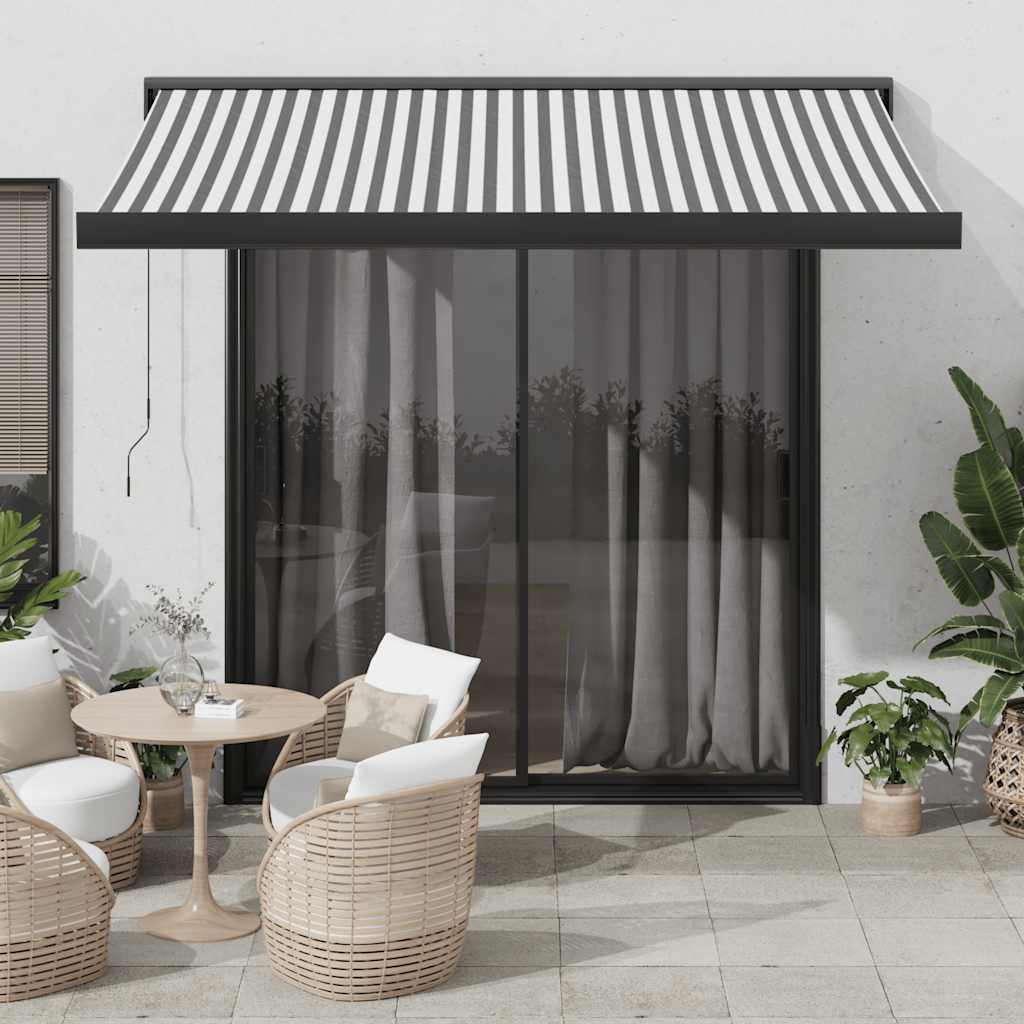Tenda retrattile Antracite e Bianco con Cornice Antracite