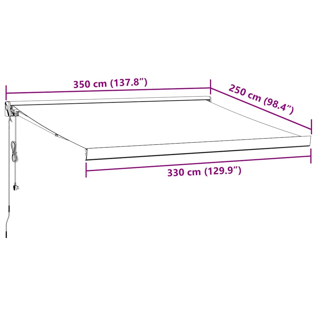 Tenda retrattile Antracite e Bianco con Cornice Antracite