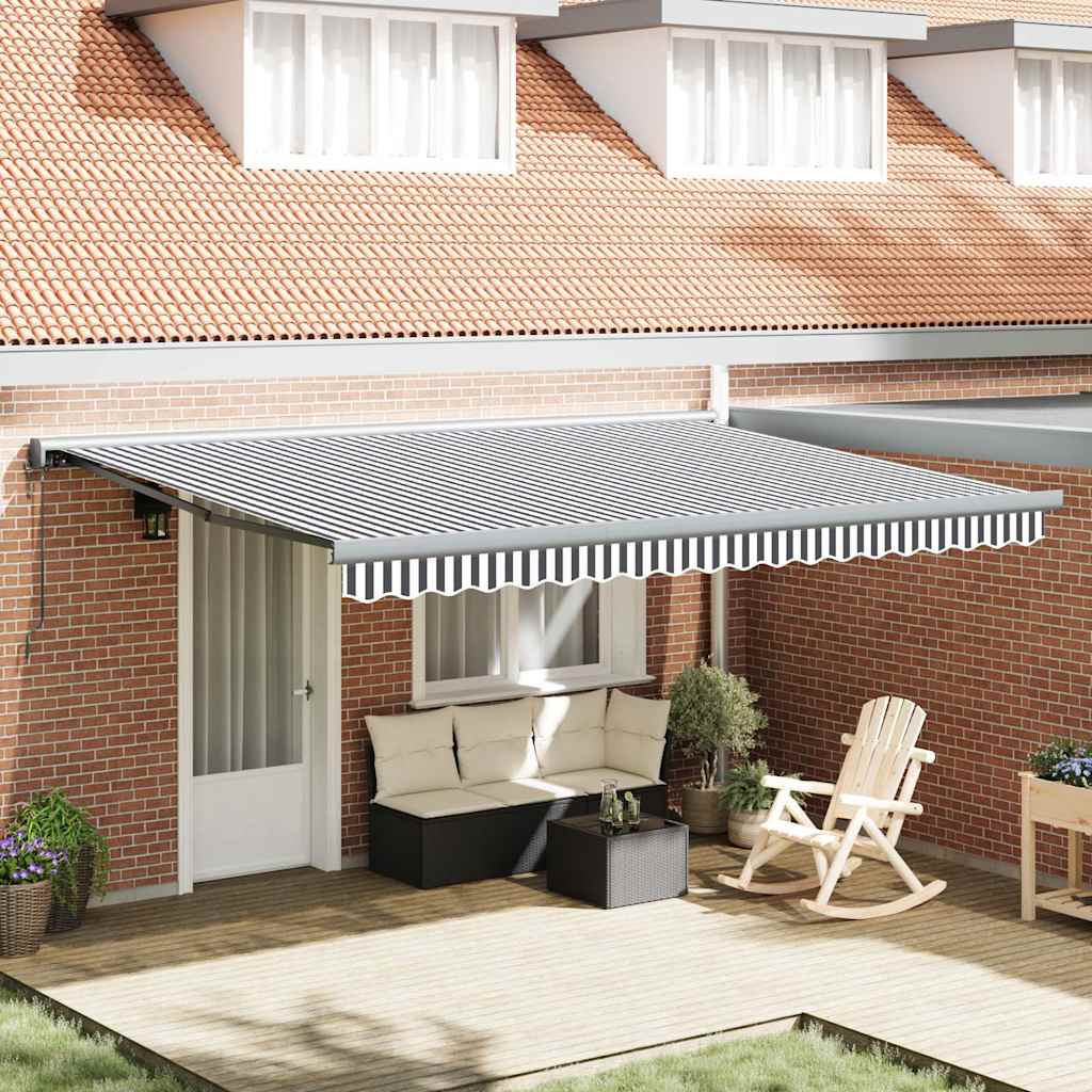 Tenda retrattile Antracite e Bianco con Cornice Antracite