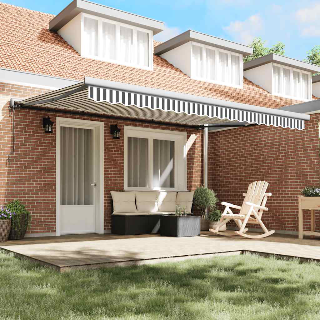 Tenda retrattile Antracite e Bianco con Cornice Antracite