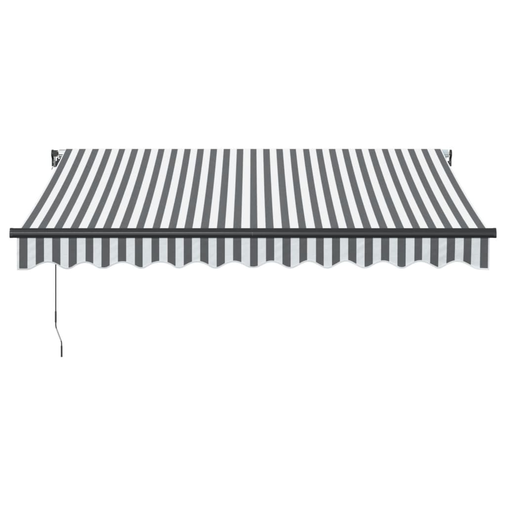Tenda da Sole Retrattile Manuale Antracite e Bianco 300x250 cm