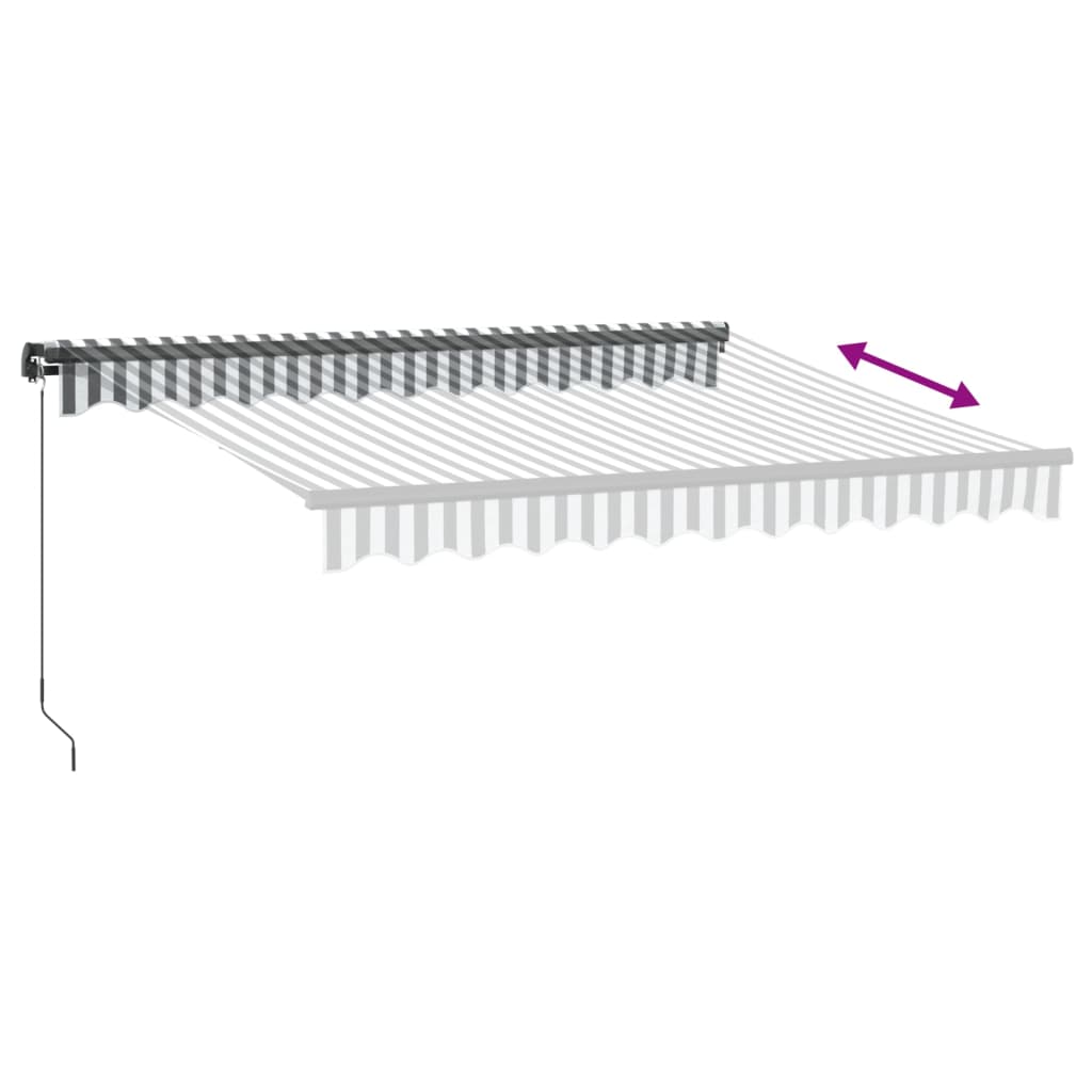 Tenda da Sole Retrattile Manuale Antracite e Bianco 300x250 cm