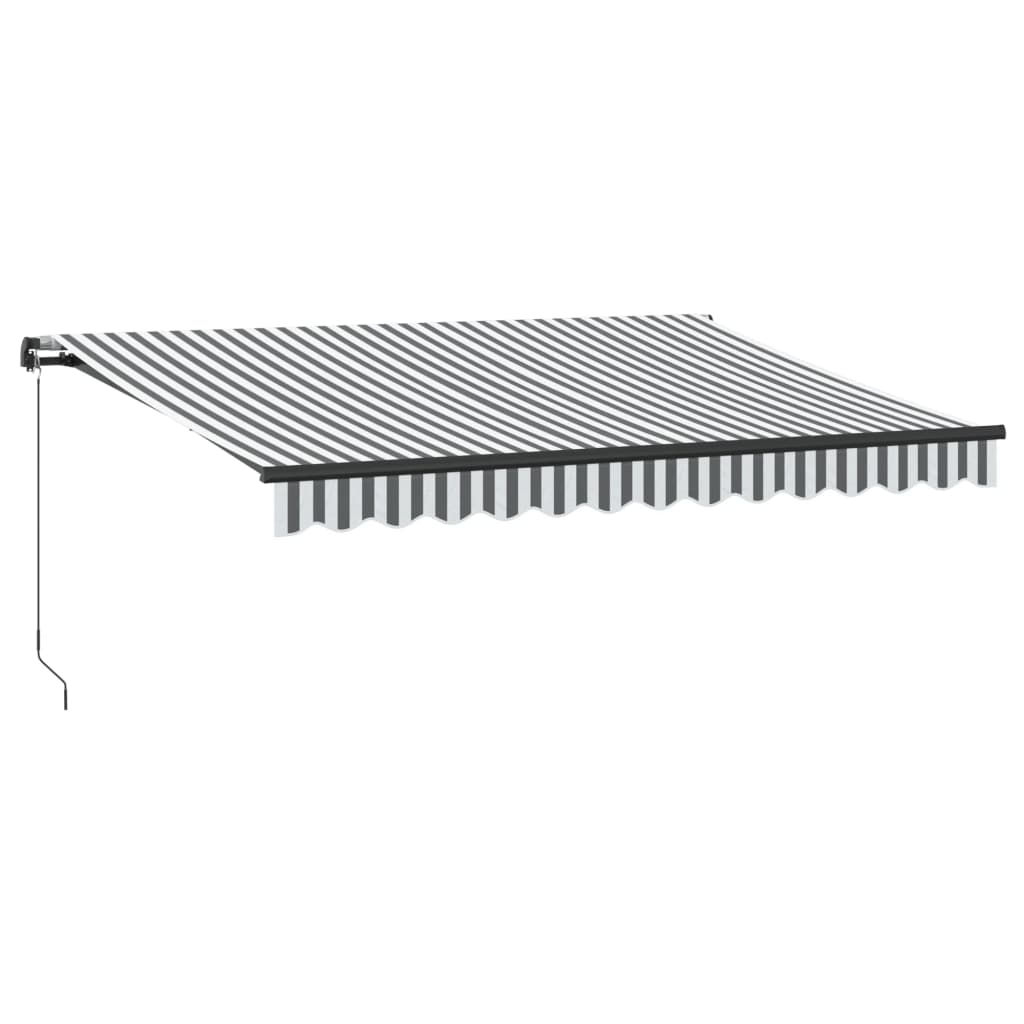 Tenda da Sole Retrattile Manuale Antracite e Bianco 350x250 cm