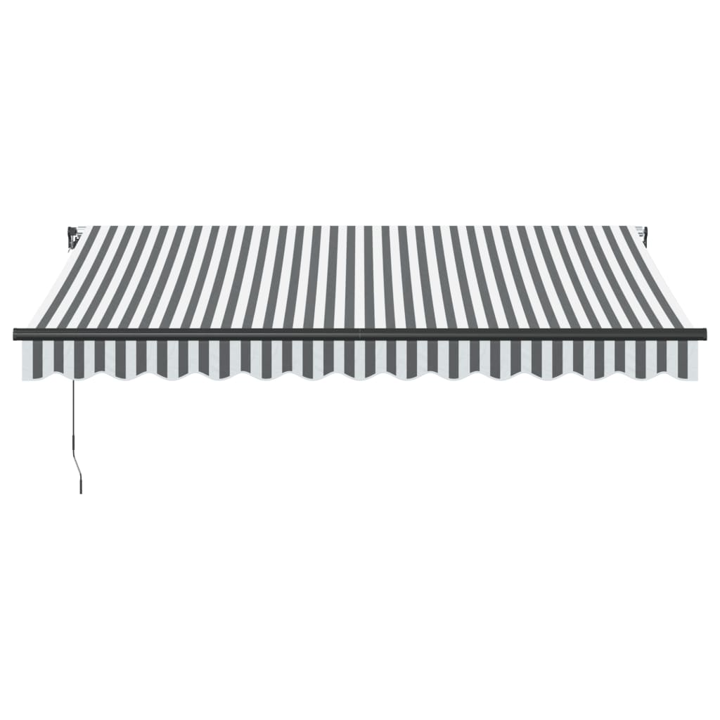 Tenda da Sole Retrattile Manuale Antracite e Bianco 350x250 cm