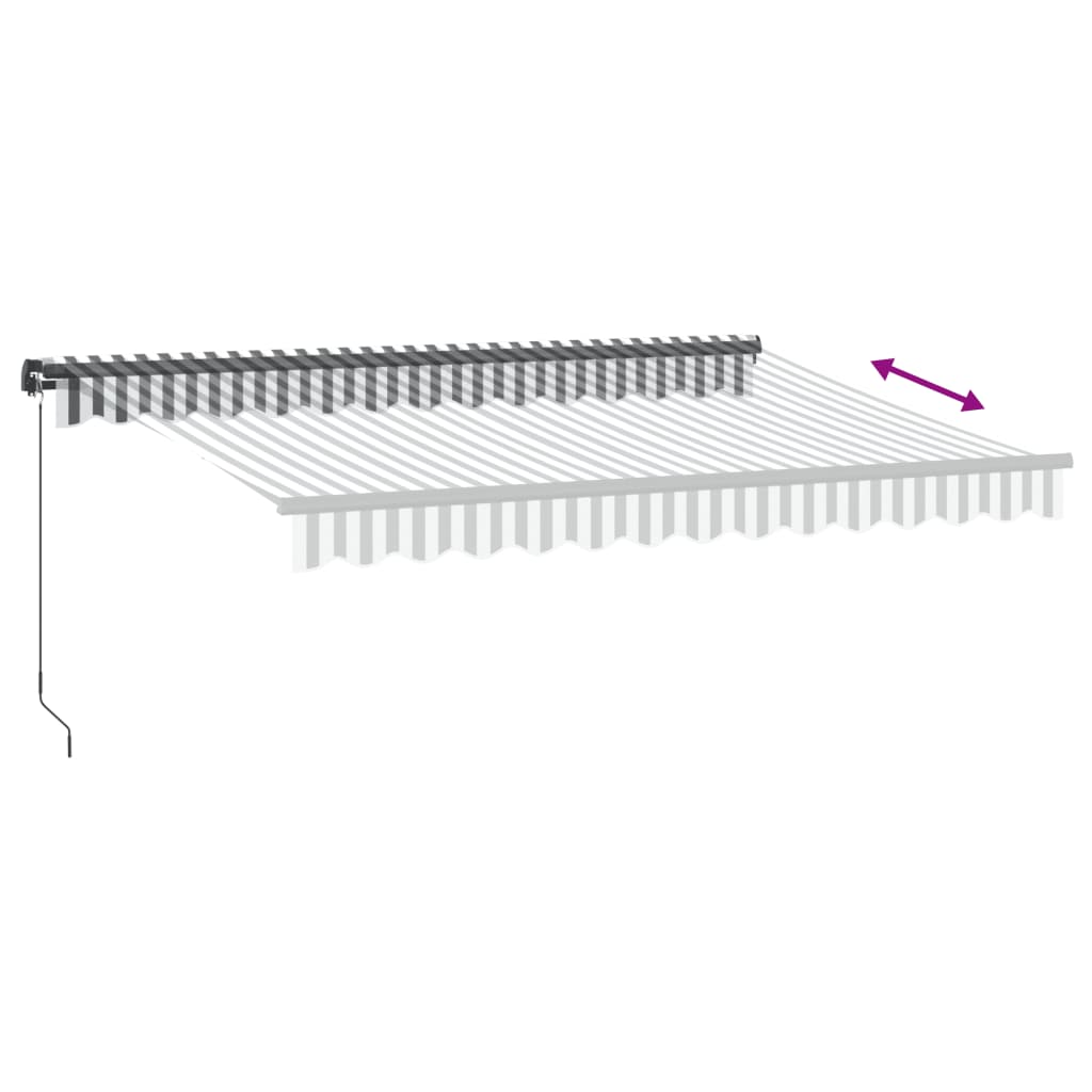 Tenda da Sole Retrattile Manuale Antracite e Bianco 350x250 cm