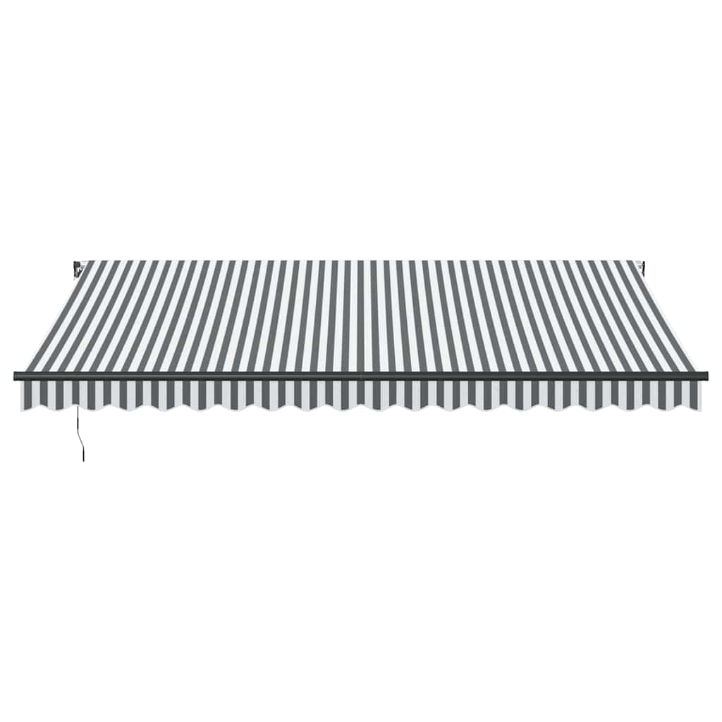 Tenda da Sole Retrattile Manuale Antracite e Bianco 450x300 cm