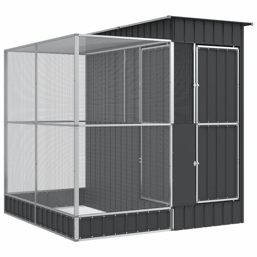 Voliera con Estensione Argento 209x203x216 cm Acciaio