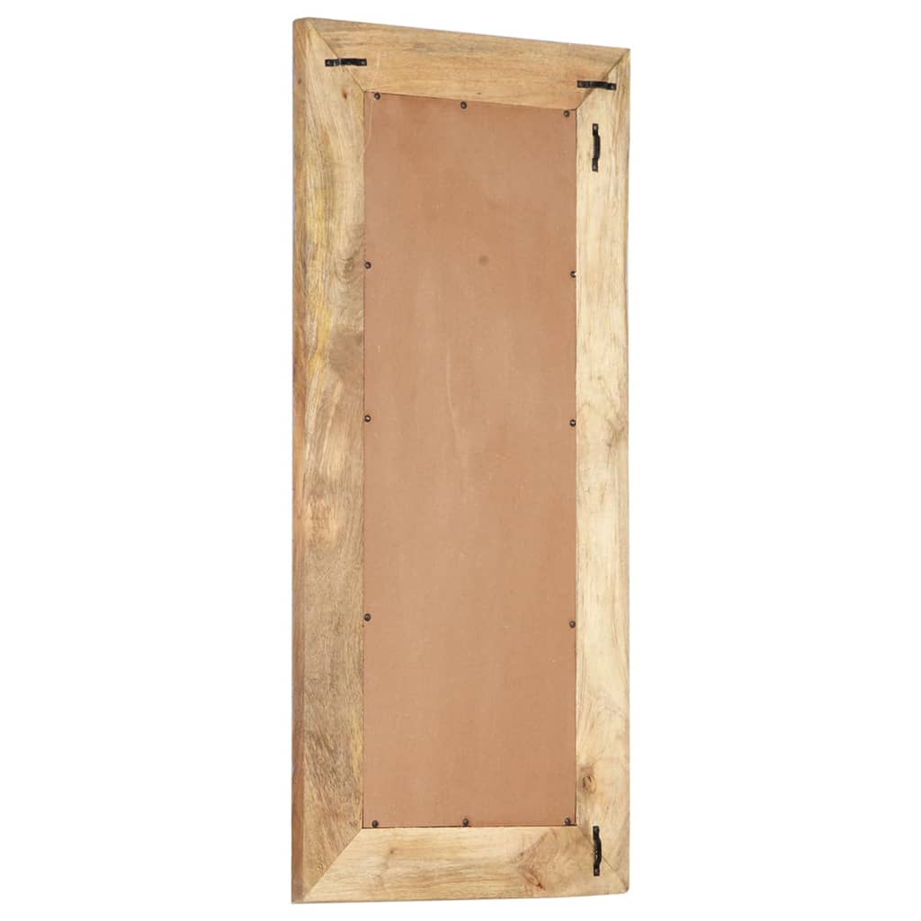 Specchio Intagliato a Mano Bianco 110x50x2,5 cm Legno di Mango
