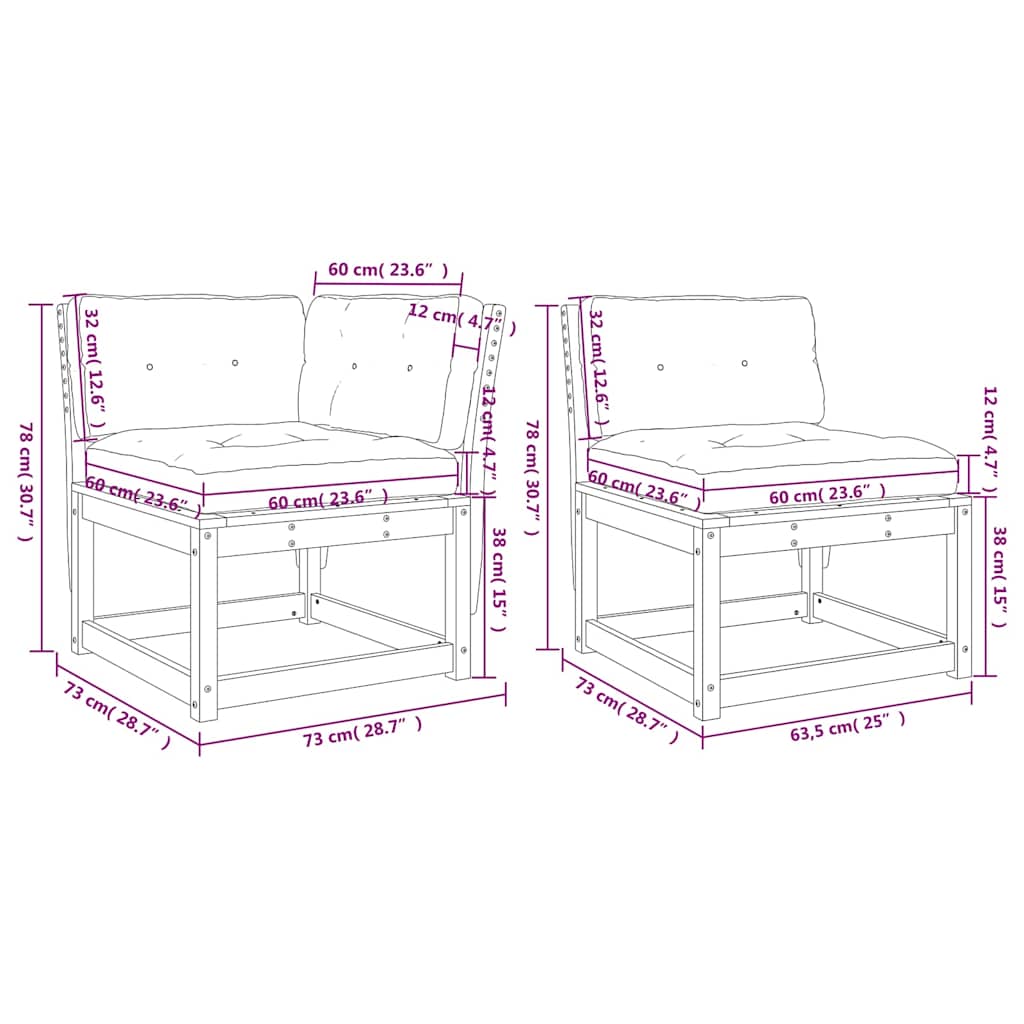 Set Divani Giardino 5 pz con Cuscini Legno Massello di Douglas