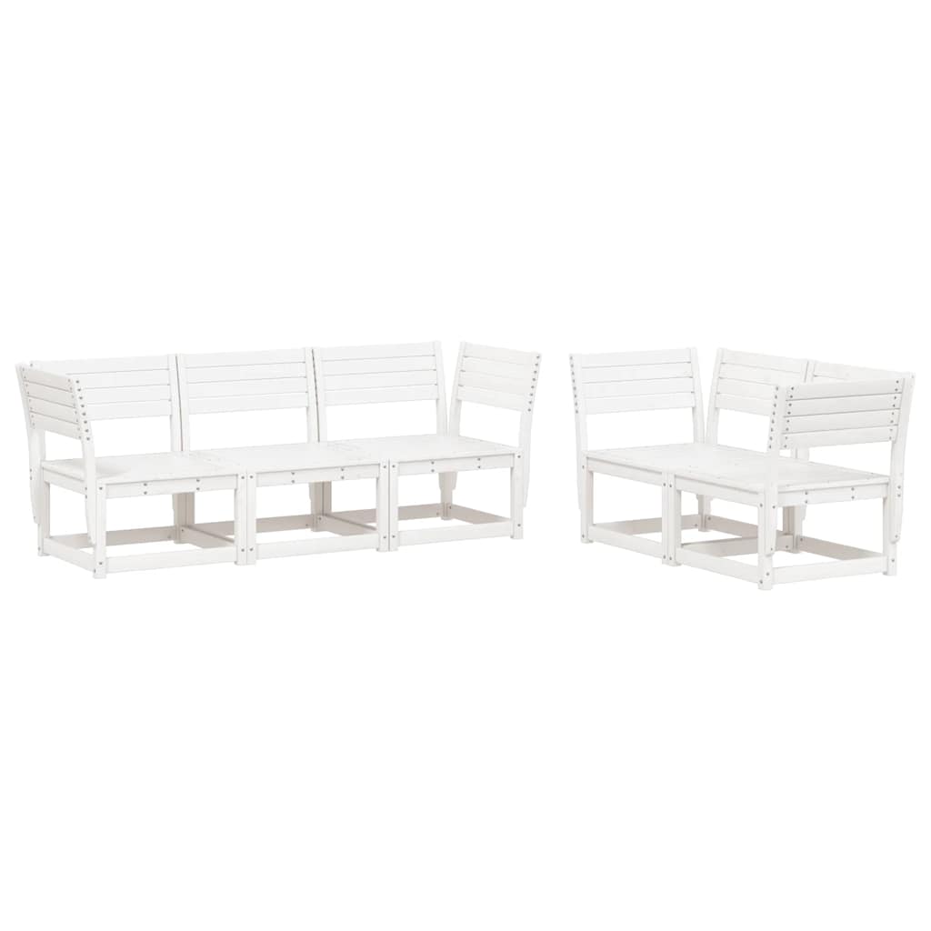 Set Salotto da Giardino 5 pz Bianco in Legno Massello di Pino
