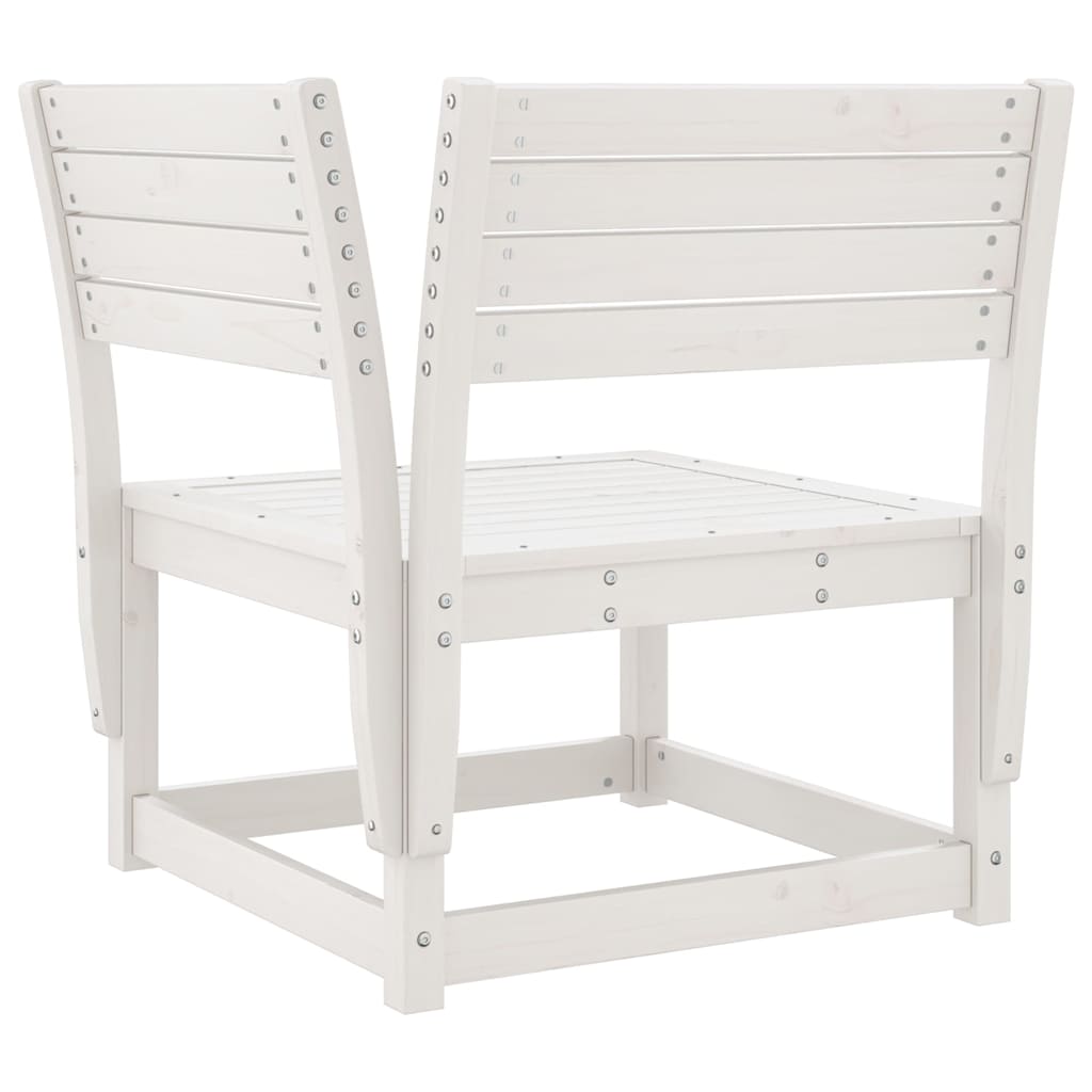 Set Salotto da Giardino 5 pz Bianco in Legno Massello di Pino