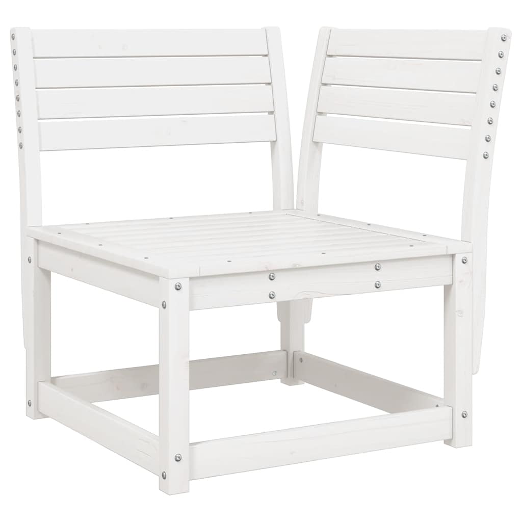 Set Divani da Giardino 6 pz Bianco in Legno Massello di Pino