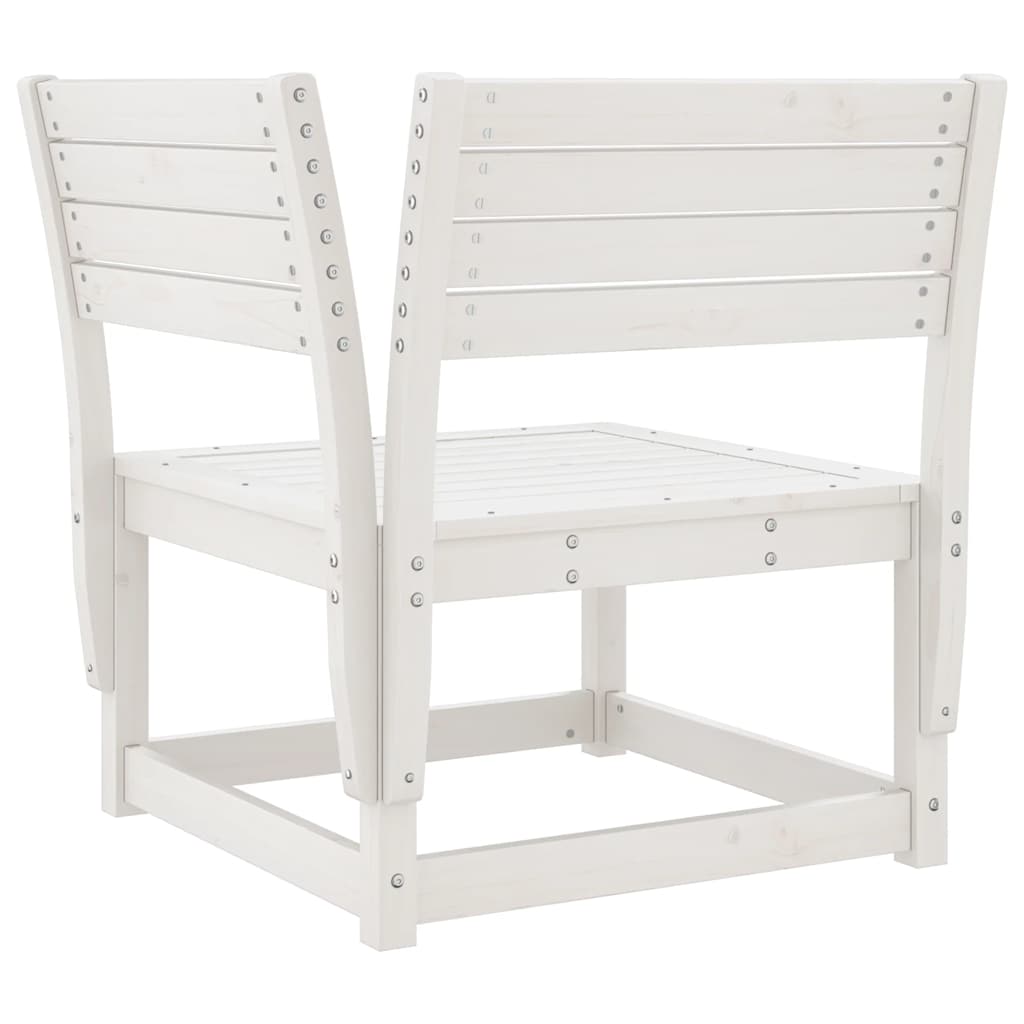 Set Divani da Giardino 6 pz Bianco in Legno Massello di Pino