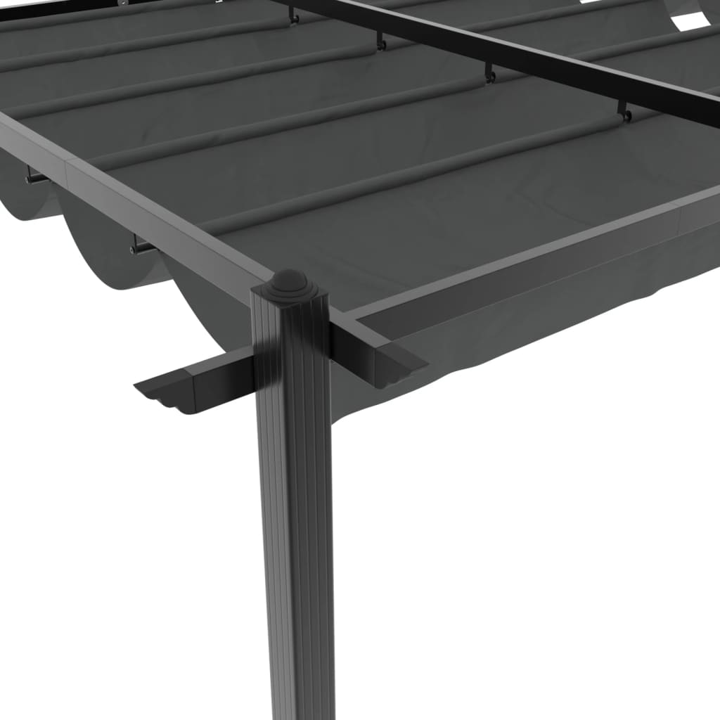Gazebo Giardino con Tetto Retrattile Antracite 3x6 m Alluminio
