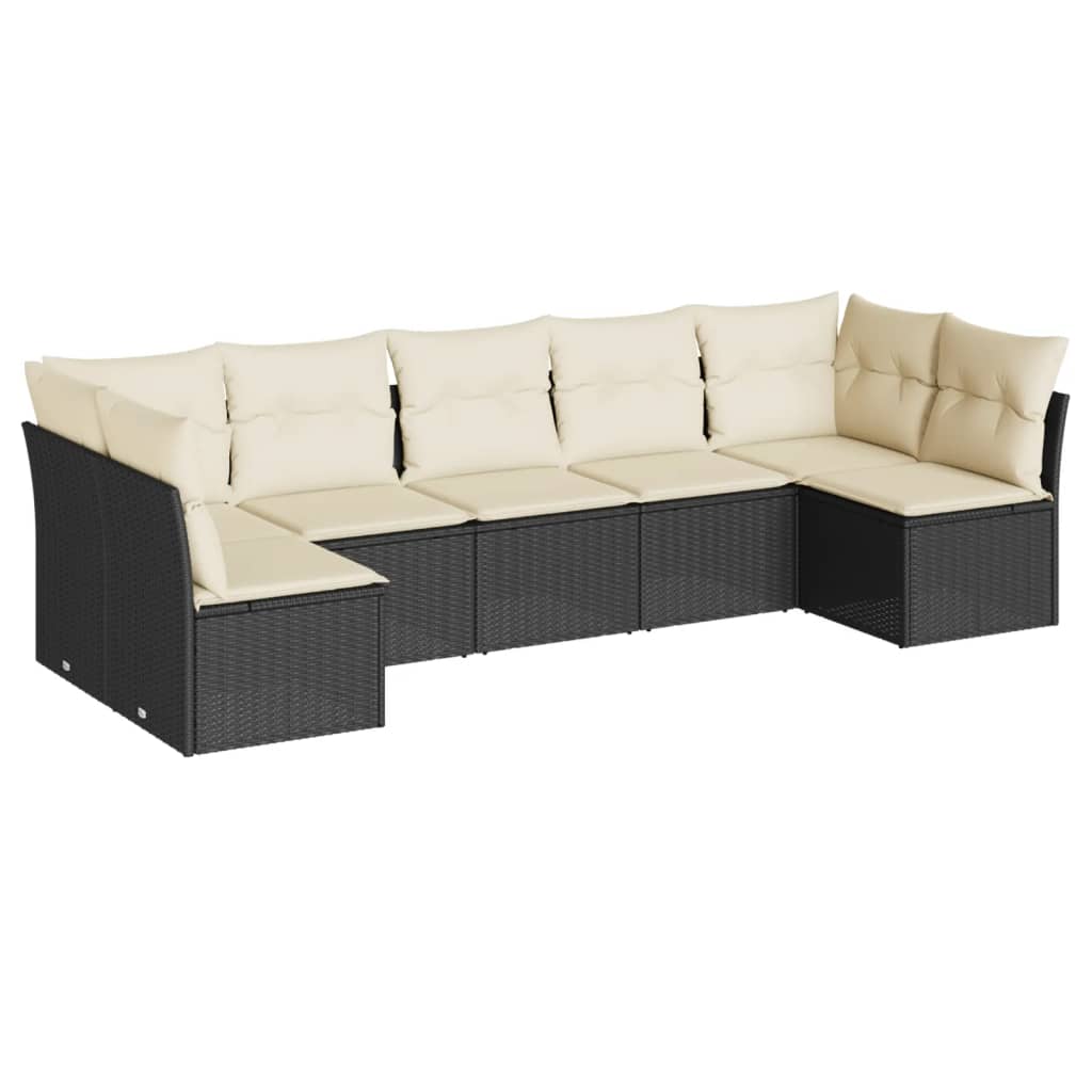 Salotto da Giardino Modulare 7 pz Polyrattan Nero