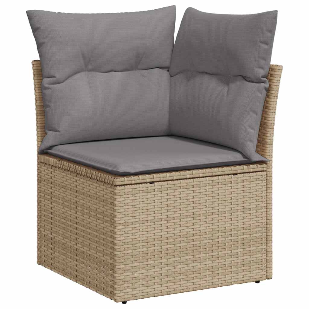 Set Divani da Giardino 7pz con Cuscini Grigio Chiaro Polyrattan