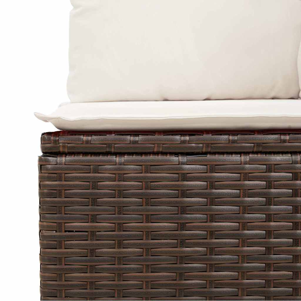 Set Divani da Giardino 8 pz con Cuscini Marrone