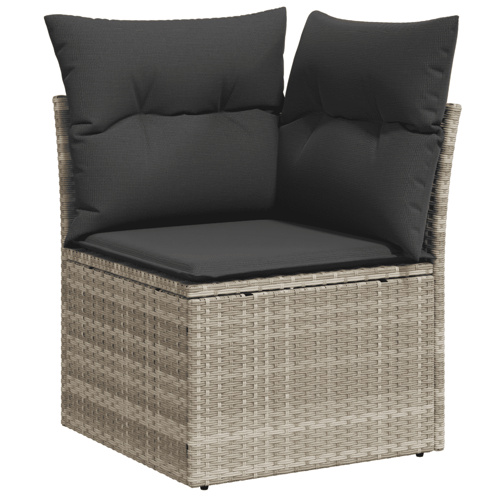 Set Divano da Giardino 7 pz con Cuscini Grigio Chiaro