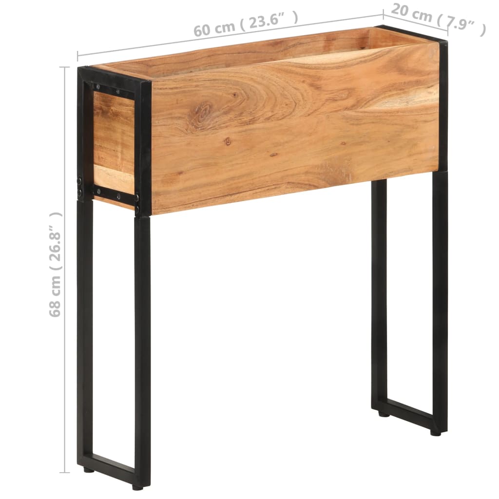 Fioriera 60x20x68 cm in Legno Massello di Acacia