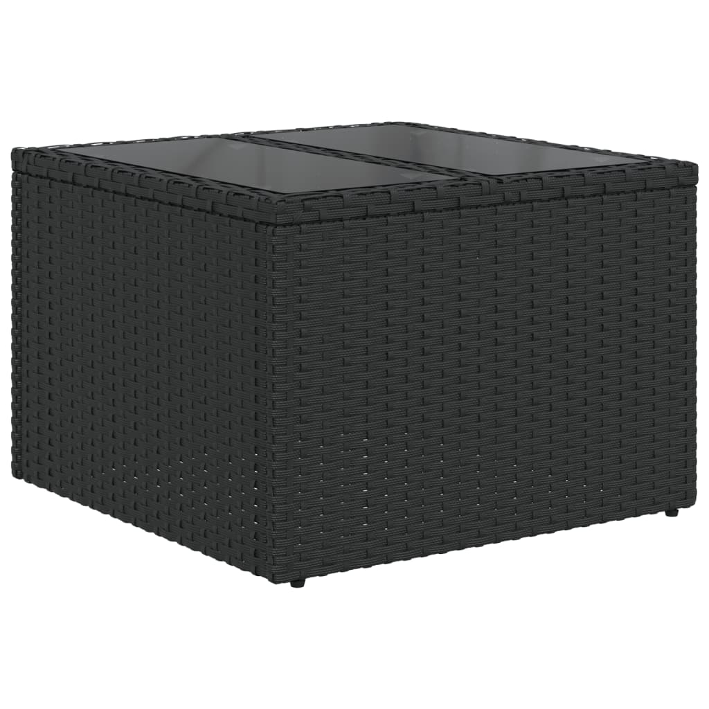 Set Divani da Giardino 6 pz con Cuscini Nero in Polyrattan