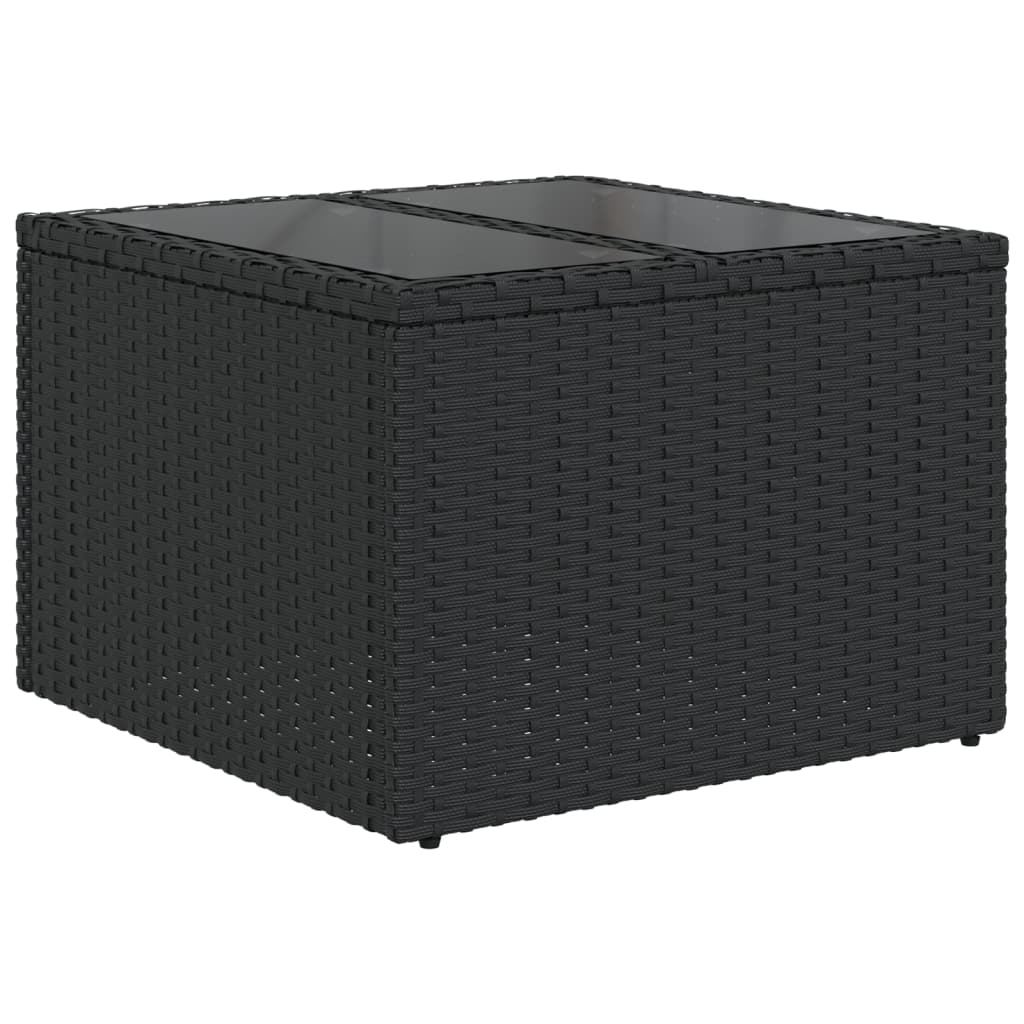 Set Divani da Giardino 6 pz con Cuscini Nero in Polyrattan