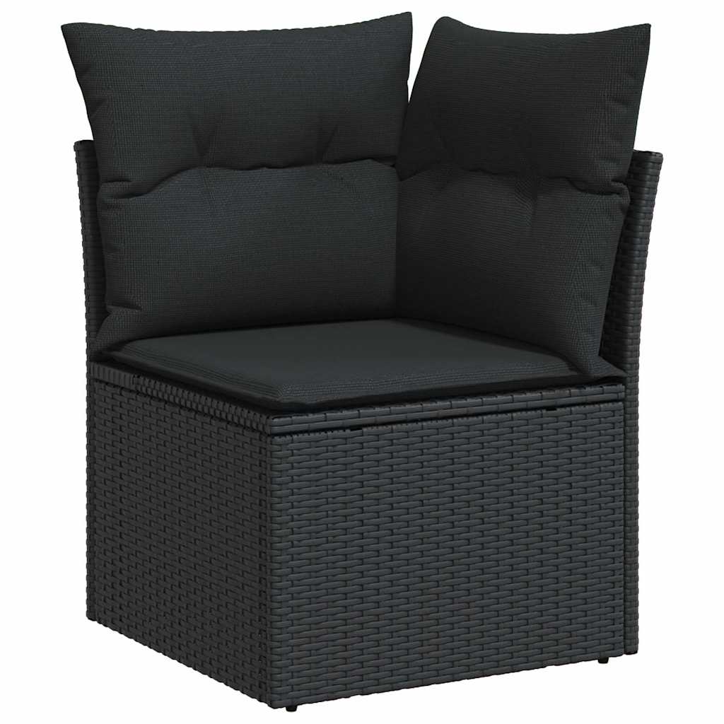 Salotto da Giardino 6 Pezzi in Rattan PE Nero con Cuscini 2
