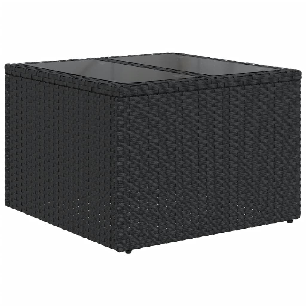 Salotto da giardino 6 pezzi nero in rattan PE con cuscini 2