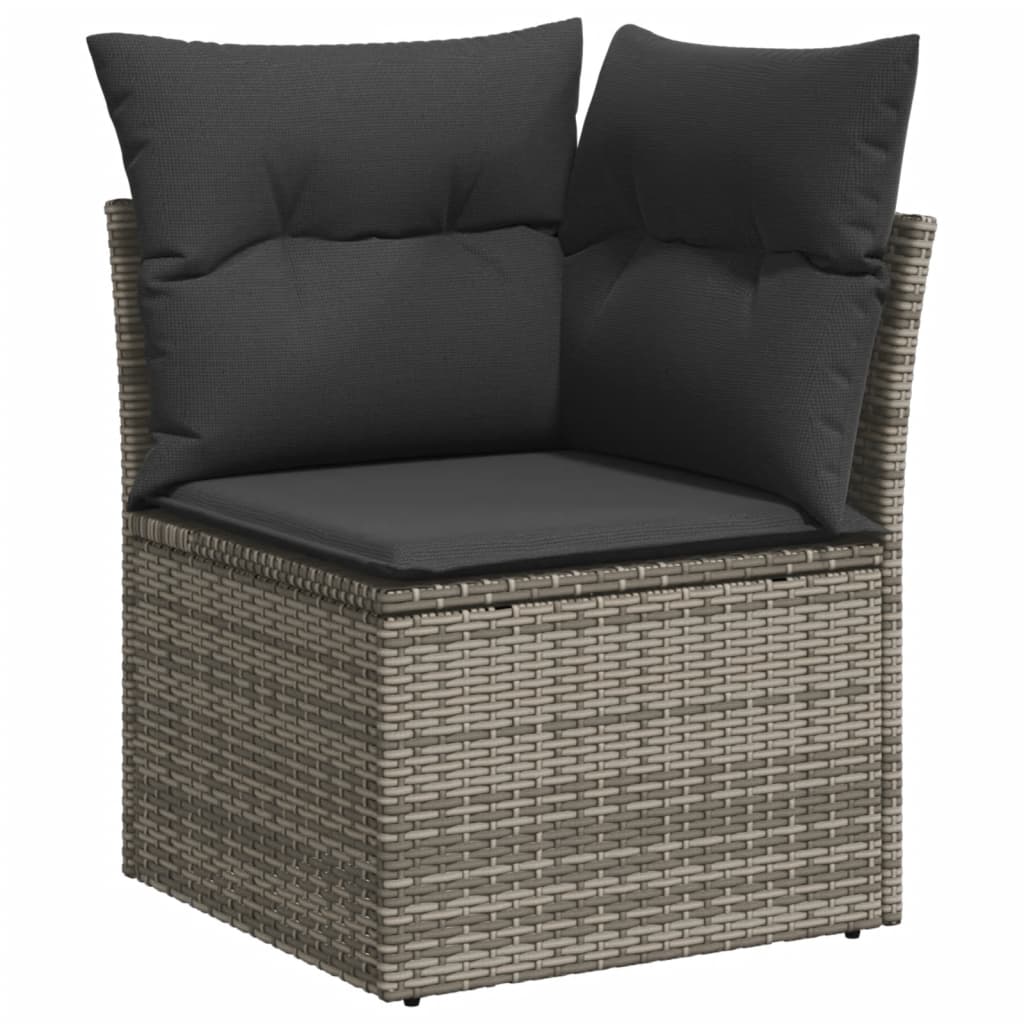 Salotto da giardino 6 pz grigio in polyrattan e vetro