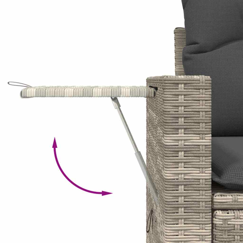 Salotto da Giardino 6 Pezzi Rattan PE Grigio Chiaro con Cuscini